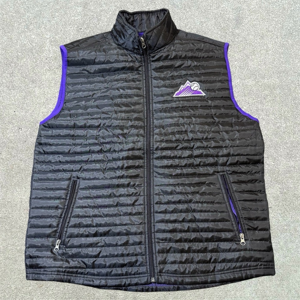 Colorado Rockies Puffer Vest Men's Size Large Baseball Black‎ MLB King Scoopers